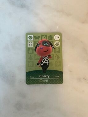 Cherry 077 Animal Crossing NINTENDO Amiibo Card Series 1 NEW HORIZON Mint